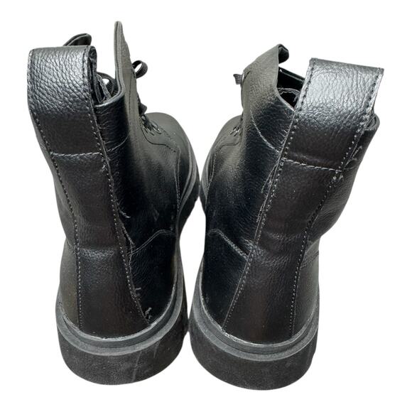ZARA Men's 45 11.5-12 Black Lace Up Textured Ankle Boots 2283 Monochrome - Picture 2 of 11